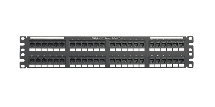 Panduit NK5EPPG48Y, Panel de Parcheo 2U Punchdown de Acero Laminado en Frío Negro
