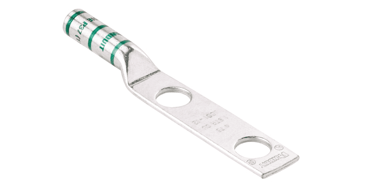 Panduit LCC8-14A-L, Zapata de compresión de cobre 2 orificios barril largo 8 AWG roja