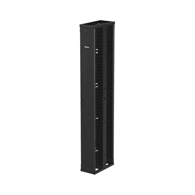 Panduit PR2VD08, Gestore cavi bifacciale nero ABS 45U 8 in, include 2 sportelli e kit hardware